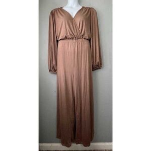 Elegant Brown Long Sleeve Dress